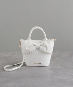 Maison de FLEUR ツイードパールショルダーバッグ