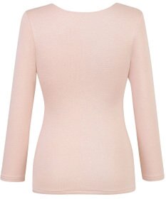 Wing あったかインナー 綿混素材 裏起毛(肌側) よく伸びる素材 ストレッチ性 保温性 【ラクのびサーモ】 ネックせまめ 8分袖 長袖 秋 冬 EL6912 ウイング／ワコール