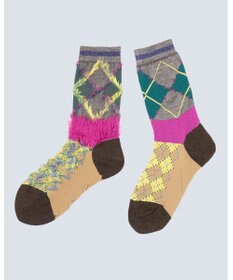 COQ KITSUNE ARGYLE アーガイル リバーシブルファーソックス