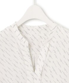 ICB 【洗える・UVケア】BackSatinAmunzen キーネックブラウス