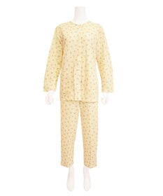 Wing 【数量限定　特別価格】 パジャマ 長袖 長ズボン 綿混(本体) キルトニット素材 保温性 あたたかい 前開きタイプ 丸首 小花柄 レディース EP6913 ウイング／ワコール