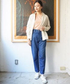 caqu FS linen ankle tapered アンクル丈 テーパードボーイフィットリネンデニム