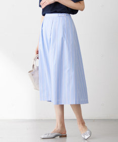 J.PRESS LADIES S 【洗える】 セルロース タイプライター ストライプ フレアー スカート