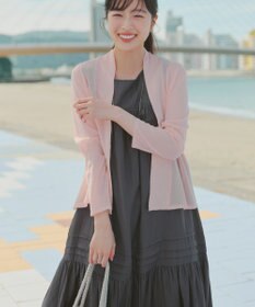 Tiaclasse 麻調ピンタックロングワンピース