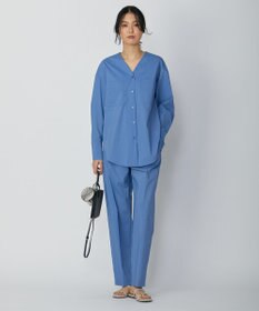 ICB 【洗える】 エコナイロンストレッチ ワイドストレートパンツ