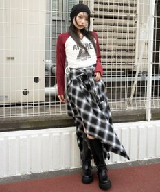 WEGO キーネックサイドドロストラグランロンT