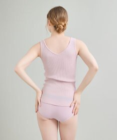 une nana cool 綿100%生地使用 リブ編みコットン タンクトップ