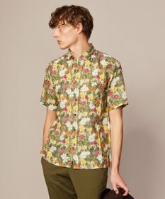 JOSEPH ABBOUD 【TEXTA・リネン100％】BIRD＆フラワープリントシャツ