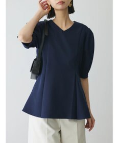 Green Parks AnriettMusee パフスリーブペプラムブラウス