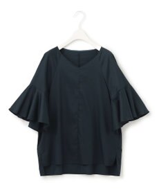 ICB 【洗える】コットンサテン　フレアスリーブブラウス