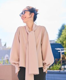 #Newans 【洗濯機可】ビックリボンパウダリーブラウス