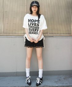 WEGO サイドドロストオフショルグラフィックT