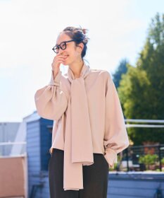 #Newans 【洗濯機可】ビックリボンパウダリーブラウス