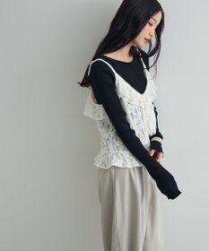 Green Parks レースフリルキャミビスチェ