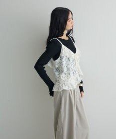 Green Parks レースフリルキャミビスチェ