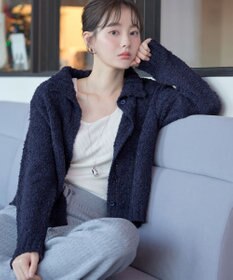 Tiaclasse 【着丈が選べる】ハイネックブークレカーディガン