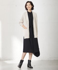 J.PRESS LADIES L 【洗える】シルキーレーヨンストレッチ Vネック カーディガン