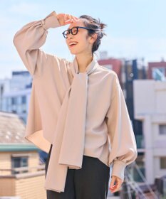 #Newans 【洗濯機可】ビックリボンパウダリーブラウス