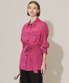 ICB 【洗える】ラミーコットンボイル シアーシャツ