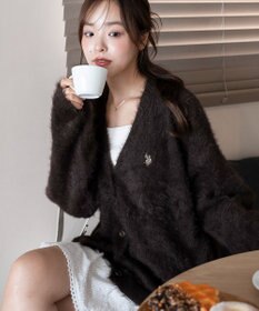 WEGO 【25年秋冬新作/WEB限定】別注USPOLOシャギーニットカーデ