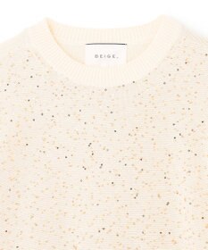 BEIGE， 【洗える】FENNEL / コットンスパンコール半袖ニット