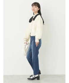 earth music&ecology フリルカラーカーディガン