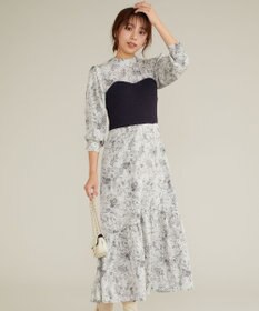 Feroux 【古畑星夏さん着用・3WAY】ビスチェコンビフラワープリント ワンピース