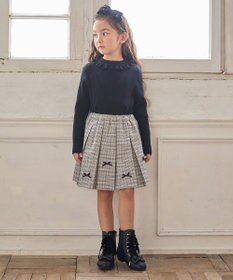 ANY KIDS リボン×チェック プリーツスカパン