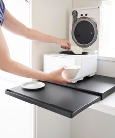 tower キッチン家電下スライドテーブル タワー ブラック