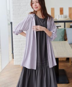 Tiaclasse 麻調ピンタックロングワンピース