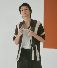 WEGO メッシュストライプニットカーディガン（SS）