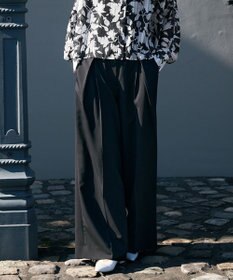 ICB ドライクールトロ クロスタックワイドパンツ ブラック