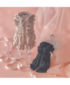 PET PARADISE cherircouture リボン ギャザーベスト 《ブラック》 小型犬