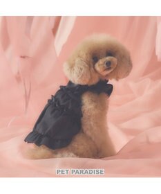 PET PARADISE cherircouture リボン ギャザーベスト 《ブラック》 小型犬