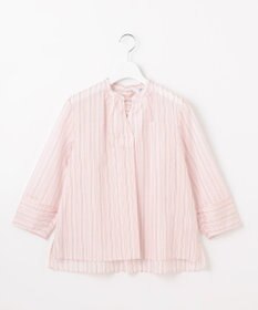J.PRESS LADIES 【洗える】ランダムストライプ スタンドカラー  ブラウス