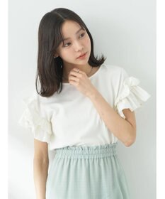 earth music&ecology フリルスリーブカットソー