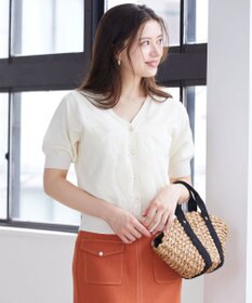 Feroux 【ご好評につき今季も登場！】チュールコンビパフスリーブ ニット