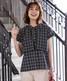 ANY SIS L 【洗える】バンドカラーレイヤード ブラウス