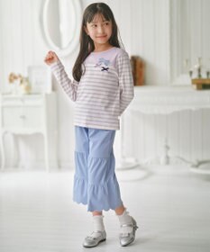 組曲 KIDS 【110-140㎝】 リボンボーダー Tシャツ