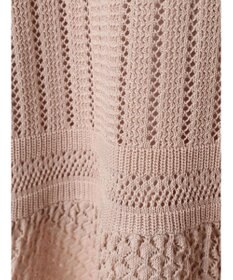 earth music&ecology ２点ＳＥＴ透かし編みカーディガン＋裾フレアスカート