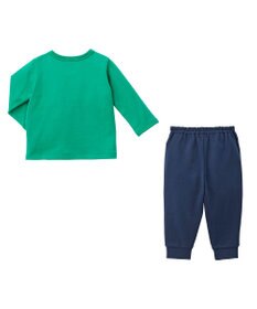 MIKI HOUSE HOT BISCUITS 【80-120cm】ミニ裏毛パイル素材 ジェットコースター柄 ルームウェアセット