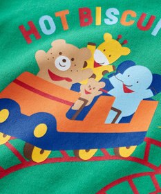 MIKI HOUSE HOT BISCUITS 【80-120cm】ミニ裏毛パイル素材 ジェットコースター柄 ルームウェアセット