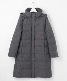 J.PRESS LADIES 【洗える】ポリエステルハウンドトゥース ロング ダウンコート