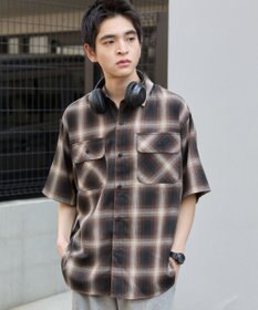 WEGO 【ユニセックス着用ITEM/SMLサイズ展開】オンブレチェックシャツ（SS）
