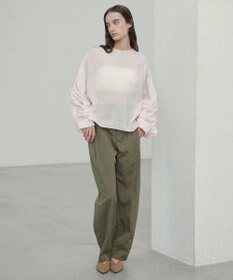 BEIGE， 【洗える】PAULINE / タックギャザーリネンボリュームブラウス