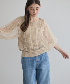 YECCA VECCA 【archive】テープヤーン袖レースプルオーバー