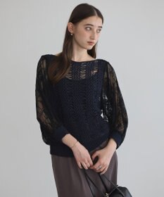 YECCA VECCA 【archive】テープヤーン袖レースプルオーバー