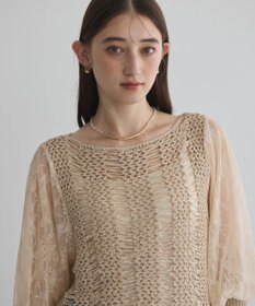 YECCA VECCA 【archive】テープヤーン袖レースプルオーバー