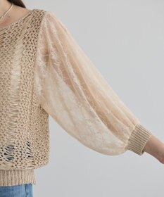 YECCA VECCA 【archive】テープヤーン袖レースプルオーバー