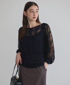 YECCA VECCA 【archive】テープヤーン袖レースプルオーバー